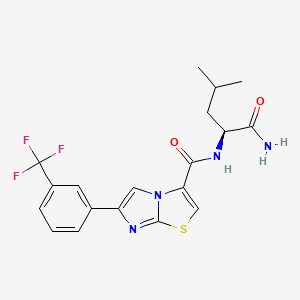 molecular formula C19H19F3N4O2S B3821207 N-[(1S)-1-(aminocarbonyl)-3-methylbutyl]-6-[3-(trifluoromethyl)phenyl]imidazo[2,1-b][1,3]thiazole-3-carboxamide 