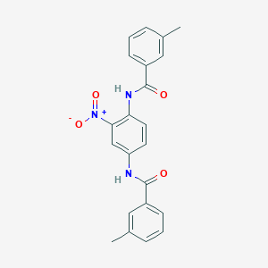 molecular formula C22H19N3O4 B3821211 N,N'-(2-nitro-1,4-phenylene)bis(3-methylbenzamide) 