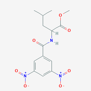 molecular formula C14H17N3O7 B382124 Methyl 2-({3,5-bisnitrobenzoyl}amino)-4-methylpentanoate 
