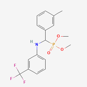 molecular formula C17H19F3NO3P B3821265 dimethyl ((3-methylphenyl){[3-(trifluoromethyl)phenyl]amino}methyl)phosphonate 