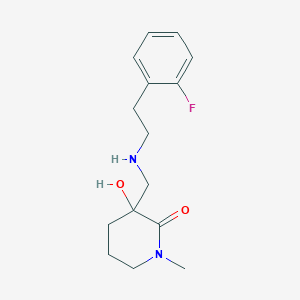 molecular formula C15H21FN2O2 B3821310 3-({[2-(2-fluorophenyl)ethyl]amino}methyl)-3-hydroxy-1-methyl-2-piperidinone 