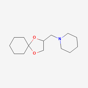 molecular formula C14H25NO2 B3821346 1-(1,4-dioxaspiro[4.5]dec-2-ylmethyl)piperidine 