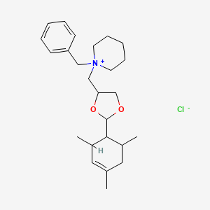 molecular formula C25H38ClNO2 B3821349 1-benzyl-1-{[2-(2,4,6-trimethyl-3-cyclohexen-1-yl)-1,3-dioxolan-4-yl]methyl}piperidinium chloride 