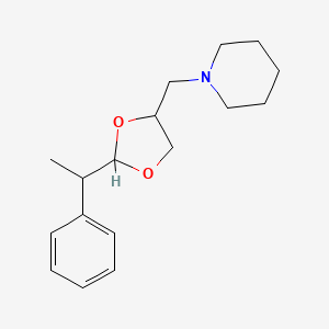molecular formula C17H25NO2 B3821354 1-{[2-(1-phenylethyl)-1,3-dioxolan-4-yl]methyl}piperidine 