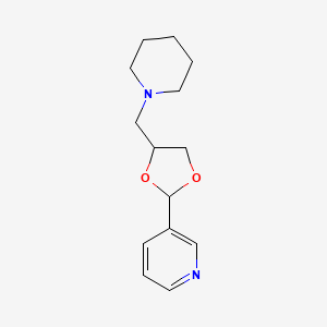molecular formula C14H20N2O2 B3821360 3-[4-(1-piperidinylmethyl)-1,3-dioxolan-2-yl]pyridine 