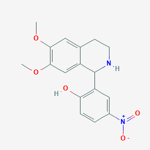 molecular formula C17H18N2O5 B3821377 2-(6,7-dimethoxy-1,2,3,4-tetrahydro-1-isoquinolinyl)-4-nitrophenol CAS No. 88307-74-8