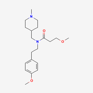 molecular formula C20H32N2O3 B3821380 3-methoxy-N-[2-(4-methoxyphenyl)ethyl]-N-[(1-methyl-4-piperidinyl)methyl]propanamide 