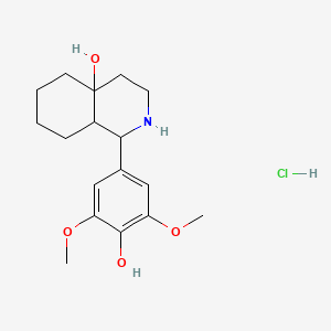 molecular formula C17H26ClNO4 B3821388 1-(4-hydroxy-3,5-dimethoxyphenyl)octahydro-4a(2H)-isoquinolinol hydrochloride 