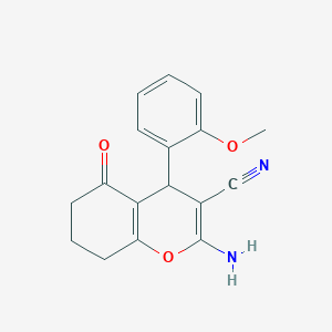 molecular formula C17H16N2O3 B3821401 2-amino-4-(2-methoxyphenyl)-5-oxo-5,6,7,8-tetrahydro-4H-chromene-3-carbonitrile 