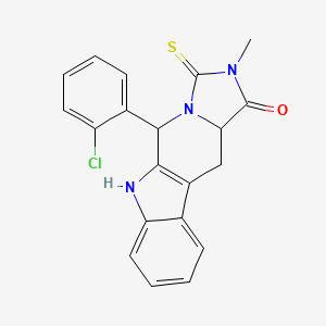 molecular formula C20H16ClN3OS B3821457 5-(2-chlorophenyl)-2-methyl-3-thioxo-2,3,5,6,11,11a-hexahydro-1H-imidazo[1',5':1,6]pyrido[3,4-b]indol-1-one 