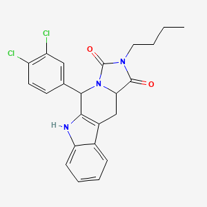 molecular formula C23H21Cl2N3O2 B3821467 2-butyl-5-(3,4-dichlorophenyl)-5,6,11,11a-tetrahydro-1H-imidazo[1',5':1,6]pyrido[3,4-b]indole-1,3(2H)-dione 