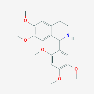 molecular formula C20H25NO5 B3821492 6,7-dimethoxy-1-(2,4,5-trimethoxyphenyl)-1,2,3,4-tetrahydroisoquinoline 