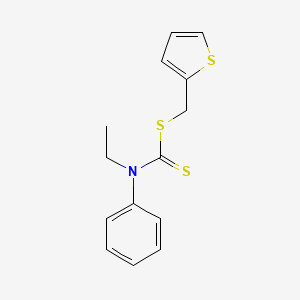 molecular formula C14H15NS3 B3821524 2-thienylmethyl ethyl(phenyl)dithiocarbamate 
