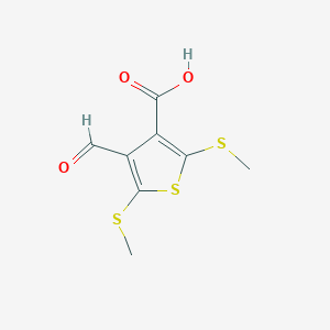 molecular formula C8H8O3S3 B3821536 4-formyl-2,5-bis(methylthio)-3-thiophenecarboxylic acid 