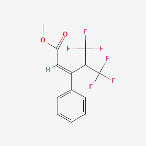 molecular formula C13H10F6O2 B3821556 methyl 5,5,5-trifluoro-3-phenyl-4-(trifluoromethyl)-2-pentenoate 