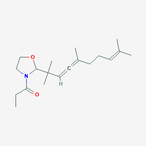 molecular formula C19H31NO2 B3821569 3-propionyl-2-(1,1,4,8-tetramethyl-2,3,7-nonatrien-1-yl)-1,3-oxazolidine 