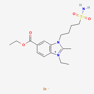 molecular formula C17H26BrN3O4S B3821587 3-[4-(aminosulfonyl)butyl]-5-(ethoxycarbonyl)-1-ethyl-2-methyl-1H-3,1-benzimidazol-3-ium bromide 