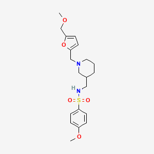 molecular formula C20H28N2O5S B3821605 4-methoxy-N-[(1-{[5-(methoxymethyl)-2-furyl]methyl}-3-piperidinyl)methyl]benzenesulfonamide 