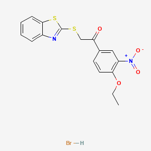 molecular formula C17H15BrN2O4S2 B3821622 2-(1,3-benzothiazol-2-ylthio)-1-(4-ethoxy-3-nitrophenyl)ethanone hydrobromide 