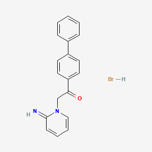 molecular formula C19H17BrN2O B3821627 1-(4-biphenylyl)-2-(2-imino-1(2H)-pyridinyl)ethanone hydrobromide 