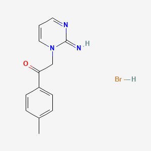 molecular formula C13H14BrN3O B3821649 2-(2-imino-1(2H)-pyrimidinyl)-1-(4-methylphenyl)ethanone hydrobromide 