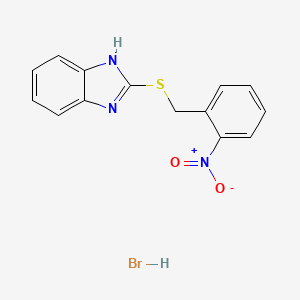 molecular formula C14H12BrN3O2S B3821651 2-[(2-nitrobenzyl)thio]-1H-benzimidazole hydrobromide 