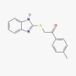 molecular formula C16H14N2OS B3821653 2-(1H-benzimidazol-2-ylthio)-1-(4-methylphenyl)ethanone CAS No. 27097-09-2
