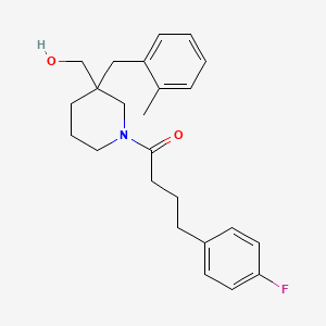 molecular formula C24H30FNO2 B3821682 [1-[4-(4-fluorophenyl)butanoyl]-3-(2-methylbenzyl)-3-piperidinyl]methanol 