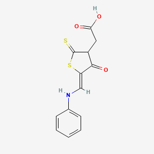 [5-(anilinomethylene)-4-oxo-2-thioxotetrahydro-3-thienyl]acetic acid
