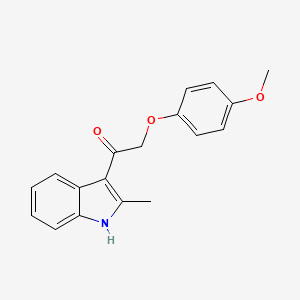 molecular formula C18H17NO3 B3821719 2-(4-methoxyphenoxy)-1-(2-methyl-1H-indol-3-yl)ethanone 