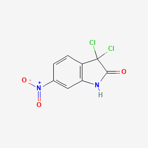 molecular formula C8H4Cl2N2O3 B3821729 3,3-dichloro-6-nitro-1,3-dihydro-2H-indol-2-one 