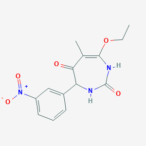 molecular formula C14H15N3O5 B382174 7-ethoxy-6-methyl-4-(3-nitrophenyl)-3,4-dihydro-1H-1,3-diazepine-2,5-dione 