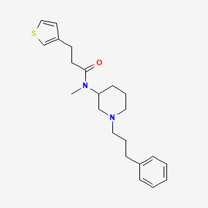 molecular formula C22H30N2OS B3821750 N-methyl-N-[1-(3-phenylpropyl)-3-piperidinyl]-3-(3-thienyl)propanamide 