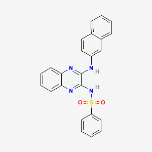 molecular formula C24H18N4O2S B3821770 N-[3-(2-naphthylamino)-2-quinoxalinyl]benzenesulfonamide 