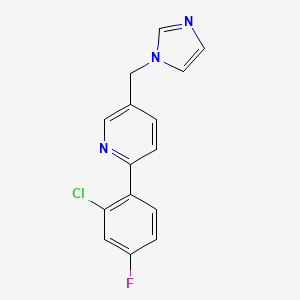 molecular formula C15H11ClFN3 B3821797 2-(2-chloro-4-fluorophenyl)-5-(1H-imidazol-1-ylmethyl)pyridine 