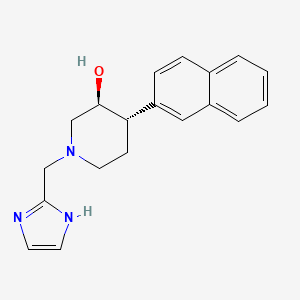 molecular formula C19H21N3O B3821800 (3S*,4S*)-1-(1H-imidazol-2-ylmethyl)-4-(2-naphthyl)piperidin-3-ol 