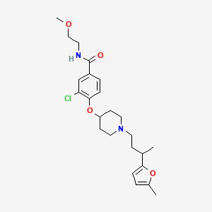 molecular formula C24H33ClN2O4 B3821813 3-chloro-N-(2-methoxyethyl)-4-({1-[3-(5-methyl-2-furyl)butyl]-4-piperidinyl}oxy)benzamide 