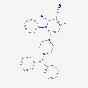 molecular formula C30H27N5 B382182 1-(4-二苯甲基哌嗪-1-基)-3-甲基吡啶并[1,2-a]苯并咪唑-4-腈 CAS No. 294850-28-5