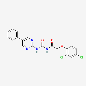 molecular formula C19H14Cl2N4O3 B3821836 2-(2,4-dichlorophenoxy)-N-{[(5-phenyl-2-pyrimidinyl)amino]carbonyl}acetamide 