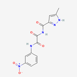 molecular formula C13H11N5O5 B3821849 N-[(3-methyl-1H-pyrazol-5-yl)carbonyl]-N'-(3-nitrophenyl)ethanediamide 