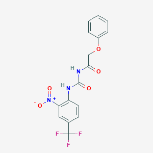 molecular formula C16H12F3N3O5 B3821882 N-({[2-nitro-4-(trifluoromethyl)phenyl]amino}carbonyl)-2-phenoxyacetamide 