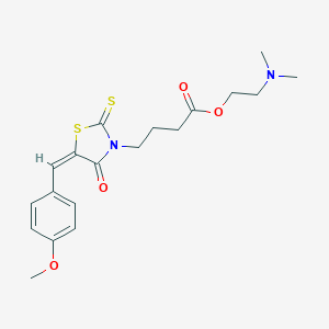 molecular formula C19H24N2O4S2 B382191 2-(Dimethylamino)ethyl 4-(5-(4-methoxybenzylidene)-4-oxo-2-thioxothiazolidin-3-yl)butanoate 
