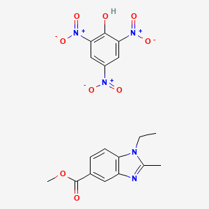 molecular formula C18H17N5O9 B3821913 methyl 1-ethyl-2-methyl-1H-benzimidazole-5-carboxylate - 2,4,6-trinitrophenol (1:1) 