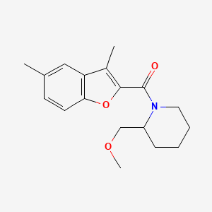 molecular formula C18H23NO3 B3821916 1-[(3,5-dimethyl-1-benzofuran-2-yl)carbonyl]-2-(methoxymethyl)piperidine 