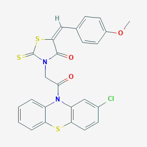 molecular formula C25H17ClN2O3S3 B382195 3-[2-(2-chloro-10H-phenothiazin-10-yl)-2-oxoethyl]-5-(4-methoxybenzylidene)-2-thioxo-1,3-thiazolidin-4-one 