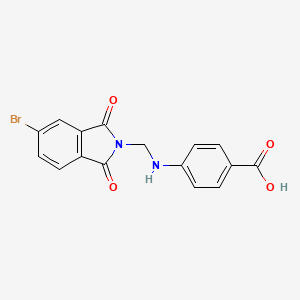 molecular formula C16H11BrN2O4 B3822030 4-{[(5-bromo-1,3-dioxo-1,3-dihydro-2H-isoindol-2-yl)methyl]amino}benzoic acid 