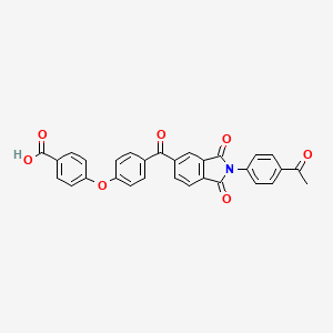 4-(4-{[2-(4-acetylphenyl)-1,3-dioxo-2,3-dihydro-1H-isoindol-5-yl]carbonyl}phenoxy)benzoic acid