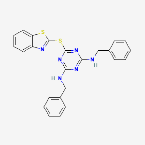 6-(1,3-benzothiazol-2-ylthio)-N,N'-dibenzyl-1,3,5-triazine-2,4-diamine