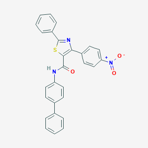 molecular formula C28H19N3O3S B382208 4-(4-Nitro-phenyl)-2-phenyl-thiazole-5-carboxylic acid biphenyl-4-ylamide 
