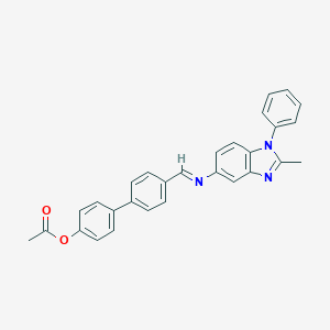 molecular formula C29H23N3O2 B382211 [4-[4-[(2-Methyl-1-phenylbenzimidazol-5-yl)iminomethyl]phenyl]phenyl] acetate 